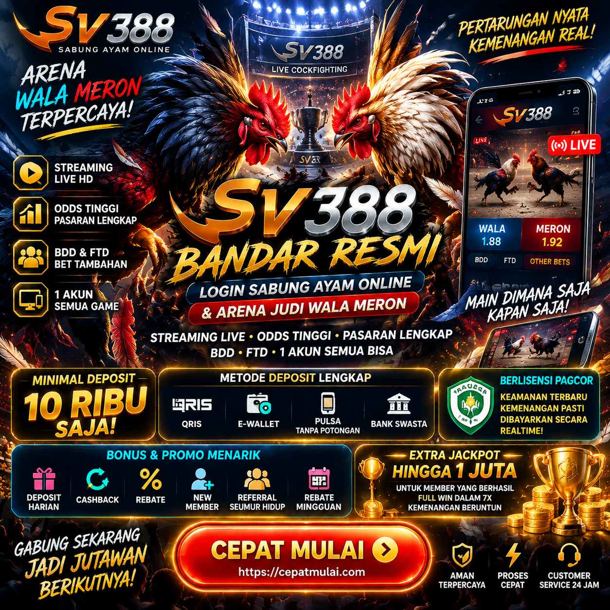 SV388 ☄️ Bandar Resmi Login Sabung Ayam Online & Arena Judi Wala Meron